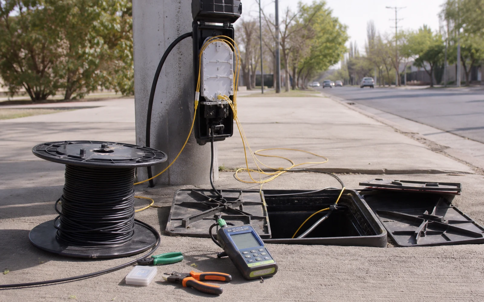 Tendido de red de FTTH en Guaymallén
