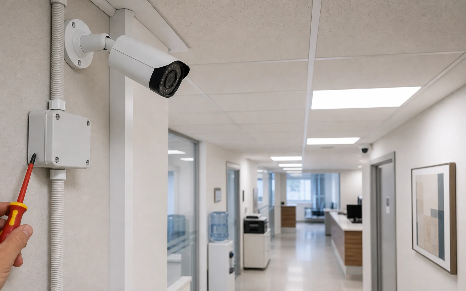 colocación de 4 cámaras mas en oficinas de ciudad, 3 dias de...